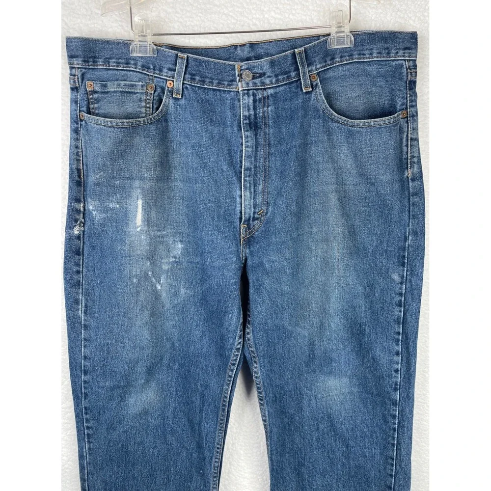 Levis 550 Relaxed Fit‎ Jeans Mens 40x30 Blue Medium Wash Denim Cotton Thrashed